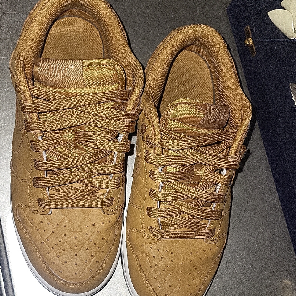Nike Tan Quilted Sneakers